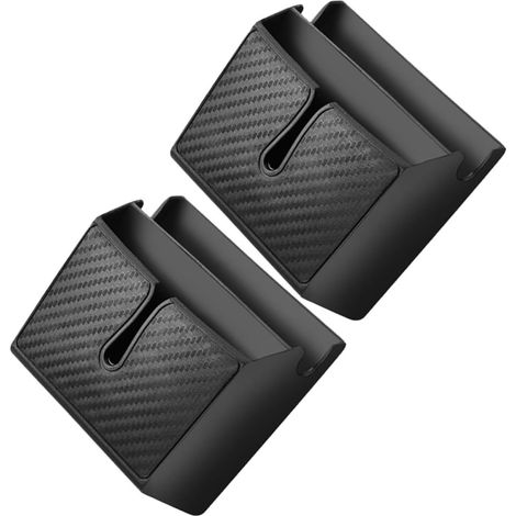 Boîte de Rangement Voiture 2pcs en Cuir et Plastique Design Séparé pour Téléphone et Portefeuille, Accessoire Pratique pour Siège Auto Noir (1/5)