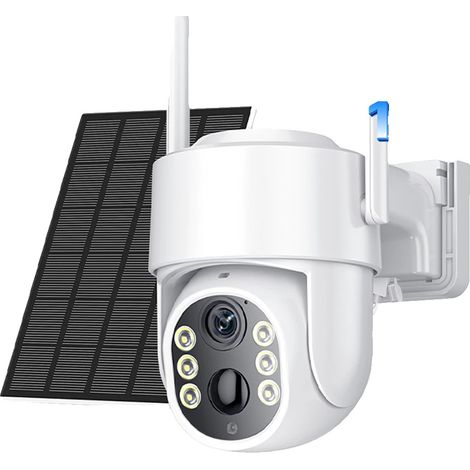Cámara de vigilancia inalámbrica, ángulo de visión de 360°, compatible con visión nocturna, 1 unidad de cámara solar. (1/2)