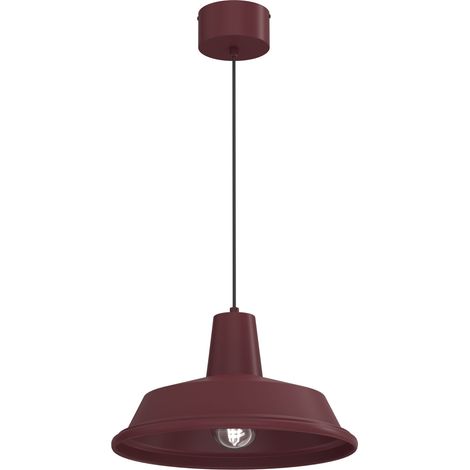 Suspension industrielle bordeaux géométrique en acier E27 15W (1/5)