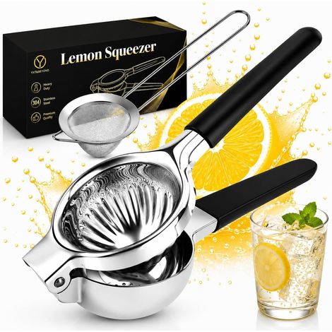 Grande Presse Citron en Inox 304, 8,5 cm Presse Agrumes Manuel pour Citrons Limes Oranges, Presse-Citron-Poignée Antidérapante (1/5)