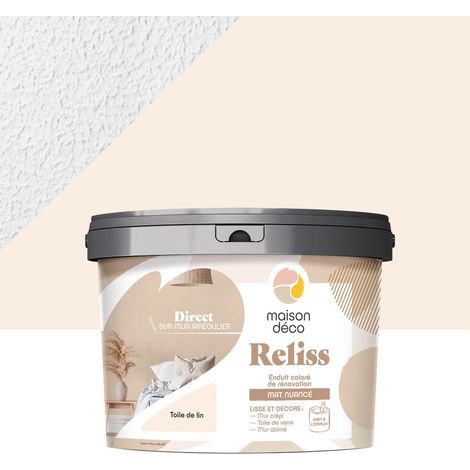 Yeso decorativo 2 en 1 Reliss, color lino, 15 kg MAISON DECO