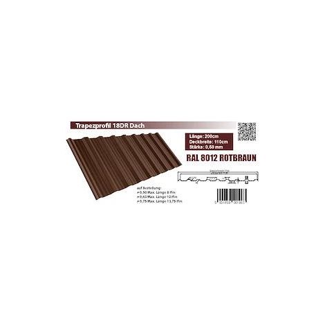 Trapezblech T18DR 2000x1138x0,50mm RAL 8012