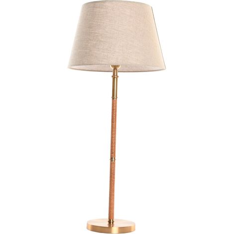 Lampara Sobremesa Laton Ratan 255X35X77 Natural (1/5)