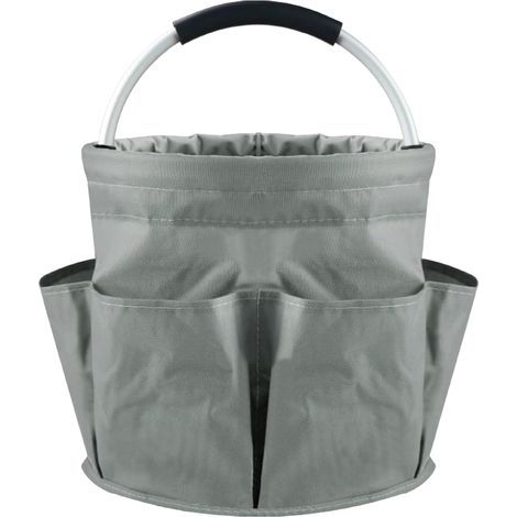 Tasche mit Fach für Gartengeräte, große, wasserdichte 17-Liter-Tragetasche aus Oxford-Gewebe für Gartengeräte mit rutschfestem Gummigriff und robustem Gartengeräte-Organizer (grau) (1/5)