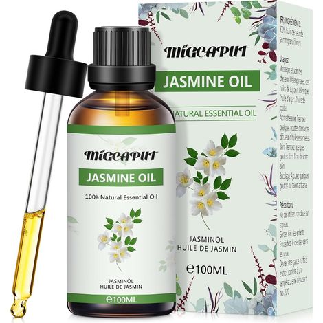 MIGCAPUT 100ML Huile Essentielle de Jasmin, Huile Essentielle Aromathérapie 100% Naturelle pour Diffuseur, Humidificateur, Huile de Jasmin de Qualité pour Massage, Bain, Apaiser, Relax (1/5)