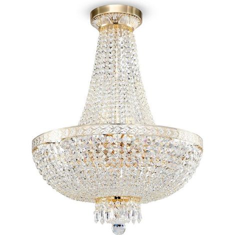 [NEUWERTIG] B-Ware Maytoni Kronleuchter Hängelampe Kristalllampe Bella Goldfarben Kristall ø 50 Cm (1/2)