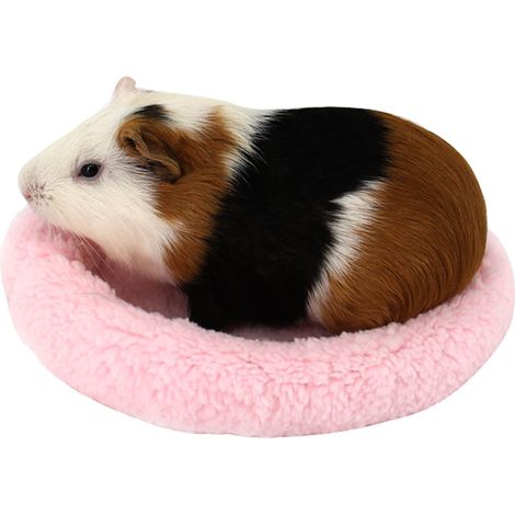 Doux, Confortable Rond en Polaire Chaud Hamster Lit Tapis de Sommeil pour Rat, Hérisson, écureuil, Cochon d'Inde, Les Petits Animaux Rose (1/5)