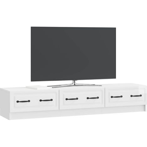 Maison Exclusive - TV-Schränk Hochglanz Weiß 147 x 34,5 x 27 cm H