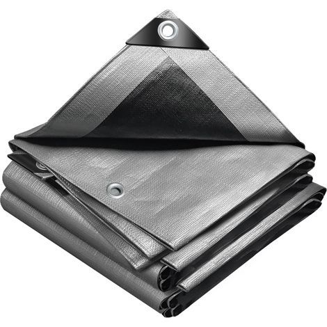 Bâche de Protection en Polyéthylène 240g/m² Bâche Imperméable ultra lourde et Résistante Revêtue des Deux côtés avec Oeillets en Aluminium Couverture Étanche pour Jardin, Piscine 2x3m (1/4)