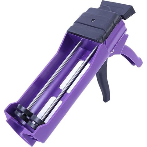 Pistolet à calfeutrer double en silicone pour double composants (rapport de mélange 1:1) jusqu'à 450 ml pour adhésifs, mastics, époxy, violet (1/5)