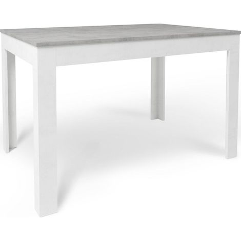 Tavolo Allungabile 120/170x80x75 cm Cemento e Ossido Bianco (1/2)
