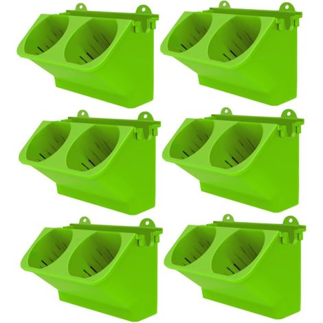Pots de fleurs, jardinière murale verticale, support mural pour pots, vert clair, lot de 6-AquaForge (1/4)