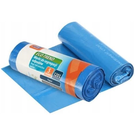 Sacchi per la spazzatura 120L 5 pezzi grandi blu