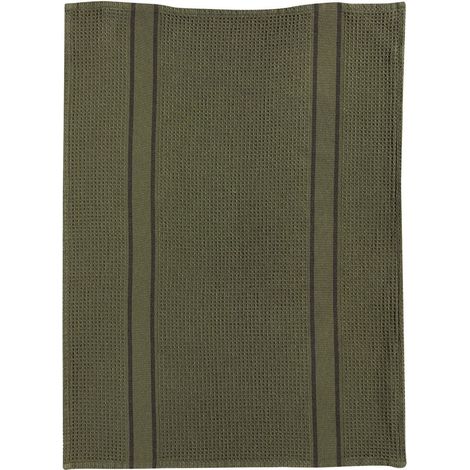 Torchon de Cuisine Recyclé pour Vaisselle et Mains Coloris Olive 50 x 70 cm - PANGIVO (1/5)