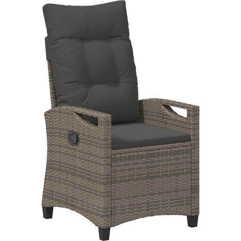 Verstellbarer Gartenstuhl Grau und Dunkelgrau 56 x 60 x 112 cm vidaXL