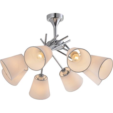 Lampadario Candellux VOX 38-70647 cromo 8xE14 tessuto