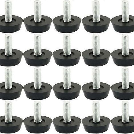 Patins réglables pour meubles, vis M6, noirs, lot de 20 (1/5)