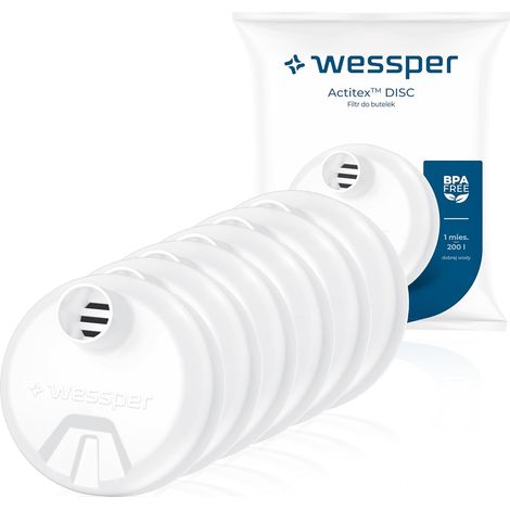 Disque Filtrant à eau pour Bouteille, Cartouche Compatible avec Activemax Triline 0,5 litre et ION8 0,7 l, 1 l, 1,2 Litre, Filtre a Charbon eau – 6 pièces (1/5)
