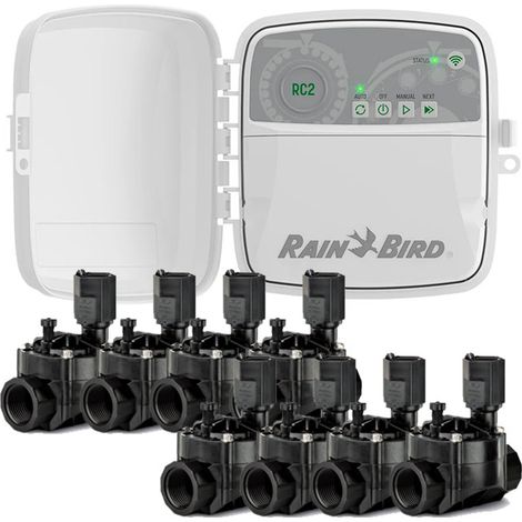 Rain Bird RC2 WLAN-Bewässerungssteuerung für den Außenbereich 8 Zonen  8 Magnetventile 100HV 24V 1''