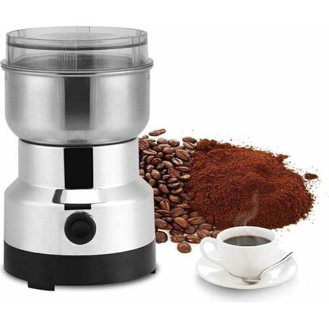 Elektrische Kaffeemühle, Nuss- und Getreidemühle, Edelstahl-Lebensmittelmühle, Kaffeemühle und elektrischer Mixer, Mühle für Kaffeebohnen, Leinsamen und andere Gewürze (1/4)