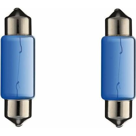 2x ampoule 12V 5W SV8,5 10x36mm bleu navette voiture moto remorque tracteur