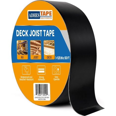 ADHES Waterproof Butyl Tape 40 mm x 15 m, Weather Resistant and Waterproof Tape for Decking Joists, Ideal for Wooden Decks, Beams, Roofs (1/5)