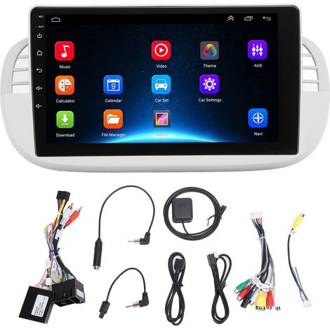 Radio stéréo de voiture 9 pouces pour Android sans fil CarPlay GPS Navigation écran tactile lecteur multimédia remplacement Fiat 500 1G RAM 16G ROM (1/5)