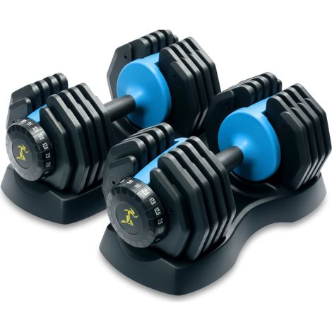 Strongology Urban25 Home Fitness Black and Blue Adjustable Smart Dumbbells from 2.5kg upto 25kg Training Weights (1/5)