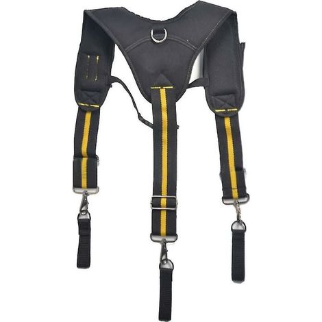 Tool Belt Suspender Adjustable Heavy Duty Work Belt Harness Padded Suspenders Loop Padded Tool Belt Harnessblack, Yellow1pcs (1/5)