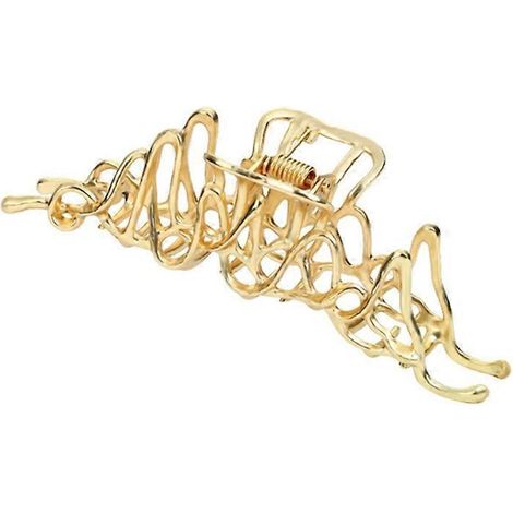 Barrette à cheveux argentée punk style irrégulier, pince métal original femme, accessoire cheveux tendance créative. (1/4)