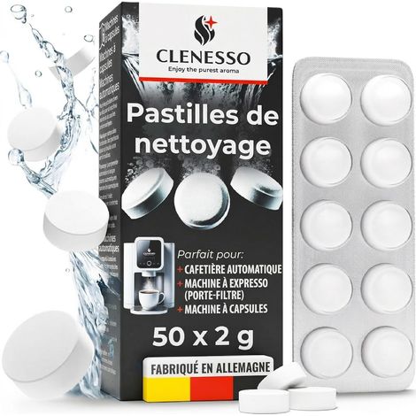 Pastilles nettoyantes pour machines à café (50 unités) - nettoyage compatibles avec Delonghi, Senseo, Siemens, Jura, Krups, etc. - détartrant pour un nettoyage optimal (1/5)