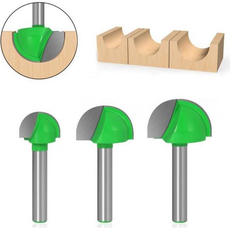 Queue Mèches de Routeur Bits,6mm,5Pcs,Tige Routeur Core Box Bits Fraise,à Rainure Ronde Outils à Bois,Nez Rond Core Box Routeur (1/4)