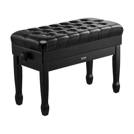 Klavierbank, 750x360x515 mm, Duett-Keyboard-Klavierstuhl, 51 bis 59 cm einstellbare Höhe, gepolstertes Kissen, Ablagefach für Notenbücher, Pianobank aus Holz, für Schminktisch, Schlafzimmer (1/5)