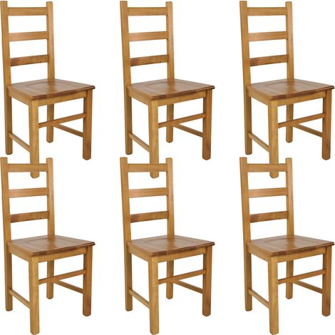 ORTA - Lot de 6 Chaises Teinté Chêne et Assises en Bois (1/3)