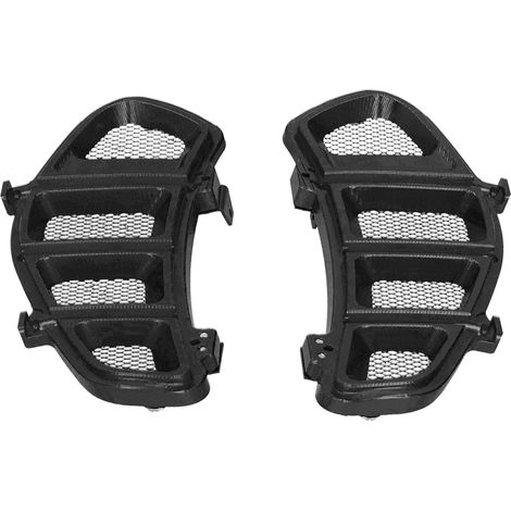 Paire de grilles de protection radiateur moto gauche droite compatibles Piaggio Vespa GTS 250 300 2013-2020, calandre métallique noire (1/5)