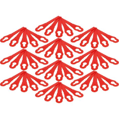 vhbw 50x Replacement Blade compatible with Einhell BG-CT 18 Li, GE-CT 18 Li, GE-CT 18 Li Kit Cordless Lawnmower - Cutter Blades, Red, polyamide (1/4)
