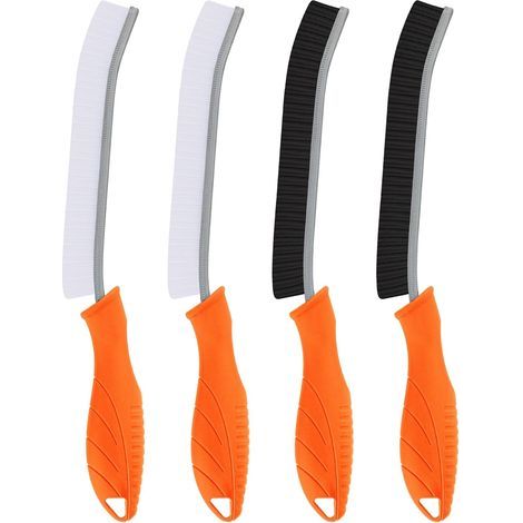 - Spazzola per la pulizia - Strumento di manutenzione - Setole rigide per fughe e crepe - Uso in bagno e cucina - Arancione - 25 cm (1/5)