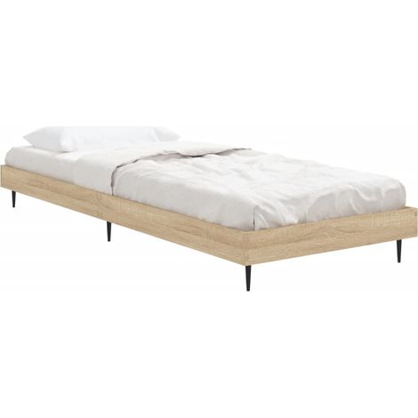 Bed Frame without Mattress Sonoma Oak 75x190 cm Small Single Engineered Wood vidaXL (1/4)