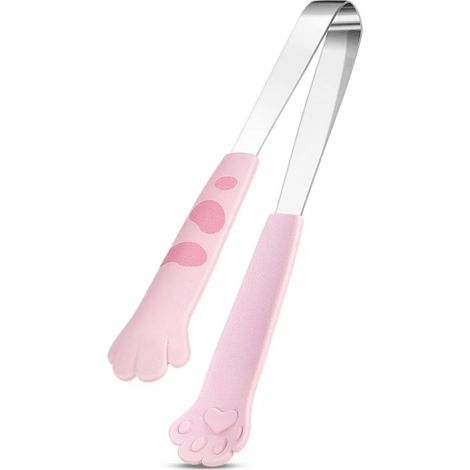 Pinces de cuisine pour chat de 18 cm (7 pouces), pinces alimentaires en acier inoxydable pour barbecue, grillades, bonbons et sucre. (1/5)