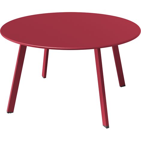 Table basse ronde en métal étanche – 70D x 70W x 40H cm – Capacité 23 kg – Pour salon, jardin, balcon – Facile à nettoyer (1/5)