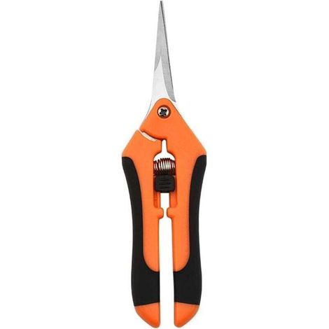 Gartenschere aus Edelstahl mit gerader Schneide, handbetriebener Pflanzenschneider, Orange