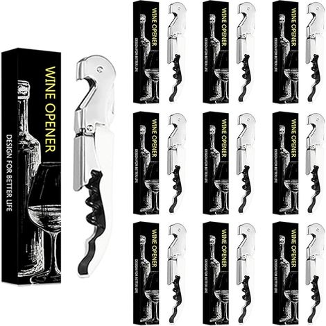 Limonadier Serveur Tire Bouchon Couteaux de Sommelier Acier Inoxydable Avec DéCapsuleur et Coupe Capsule (20, Blanc) (1/5)