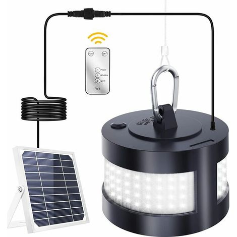 Lampe Solaire Extérieure et Intérieure, 160 LED 3 Modes, avec Télécommande, Étanche IP65, pour Jardin,- (1/5)