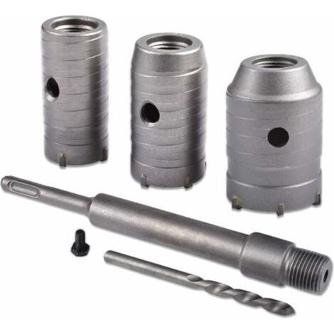 Hole Saw Drill Bit, Diameter 30mm, 40mm, 50mm Hole Saw Set, Concrete Hole Saw 350 mm SDS Plus Extension Rod, Tungsten Carbide Tip, Hole Saw for Brick Stone Concrete Cement (1/5)