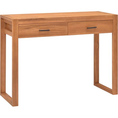 Bureau avec 2 tiroirs Bureau informatique - Table d'ordinateur 100x40x75 cm Bois de teck recyclé BV480668 - BonneVie (1/5)