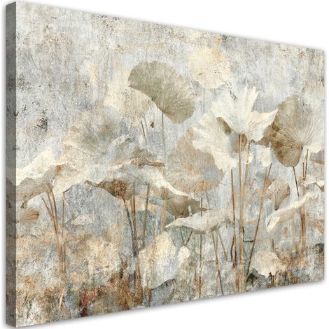 Quadro su tela, Fiori selvatici in una composizione vibrante e pittoresca. - 100x70 (1/2)