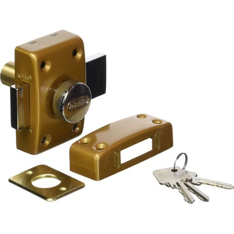 Abus CLK CB 40 B C - Serratura classica a cilindro con pulsante, 40 mm, colore: Bronzo