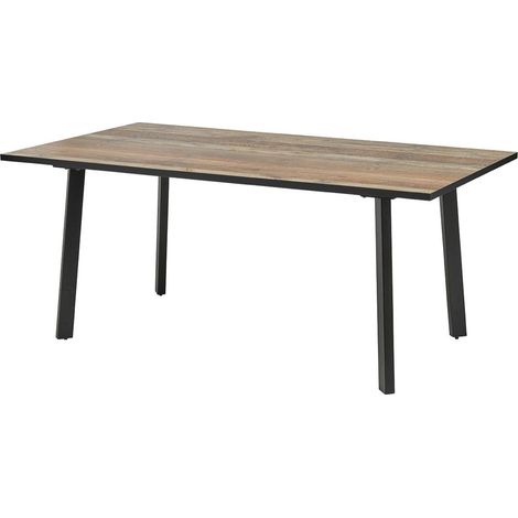 Table repas 180cm plateau aspect bois rustique pieds métal - CHIARA (1/4)