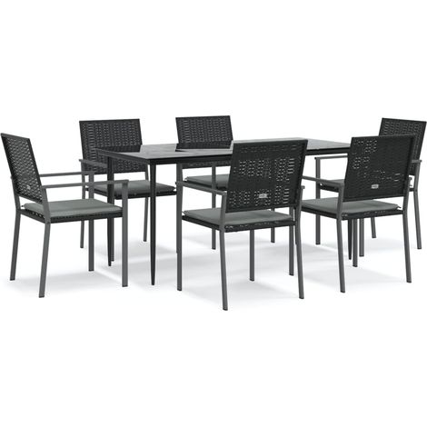 Maison Exclusive - Juego comedor jardín 7 piezas y cojines ratán (1/5)