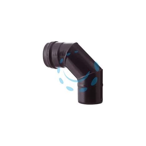GOMITO A 90° PER STUFE A PELLET NERO OPACO PESANTE MM.1,2 - ø cm.10